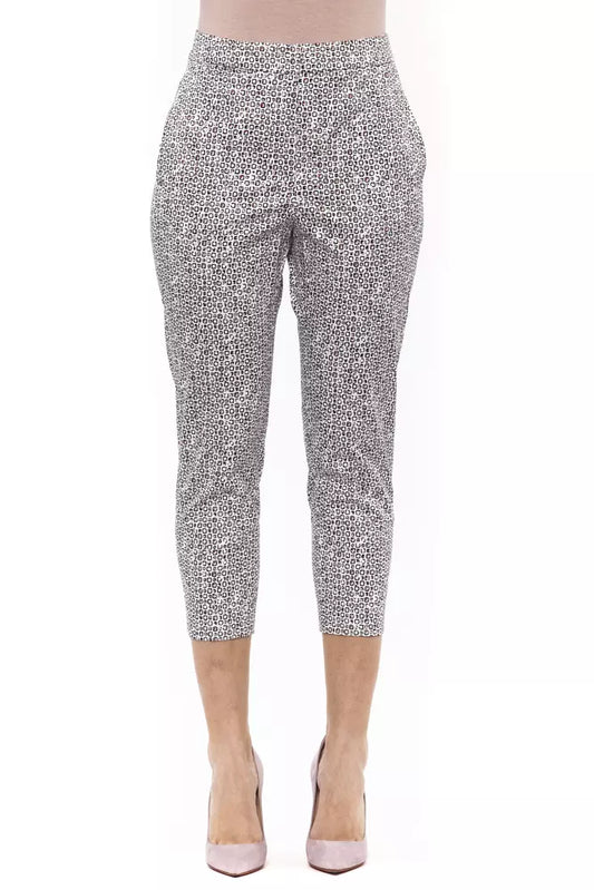 Pantalón Peserico de algodón blanco para mujer