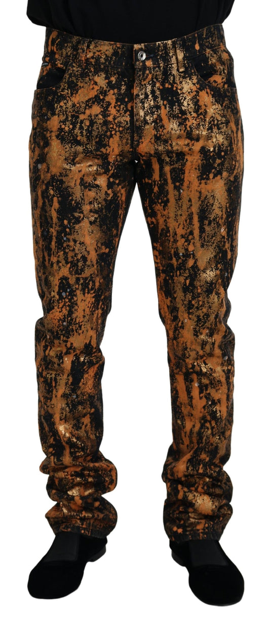 Pantalones vaqueros de algodón en tono ceniza dorada de Dolce & Gabbana