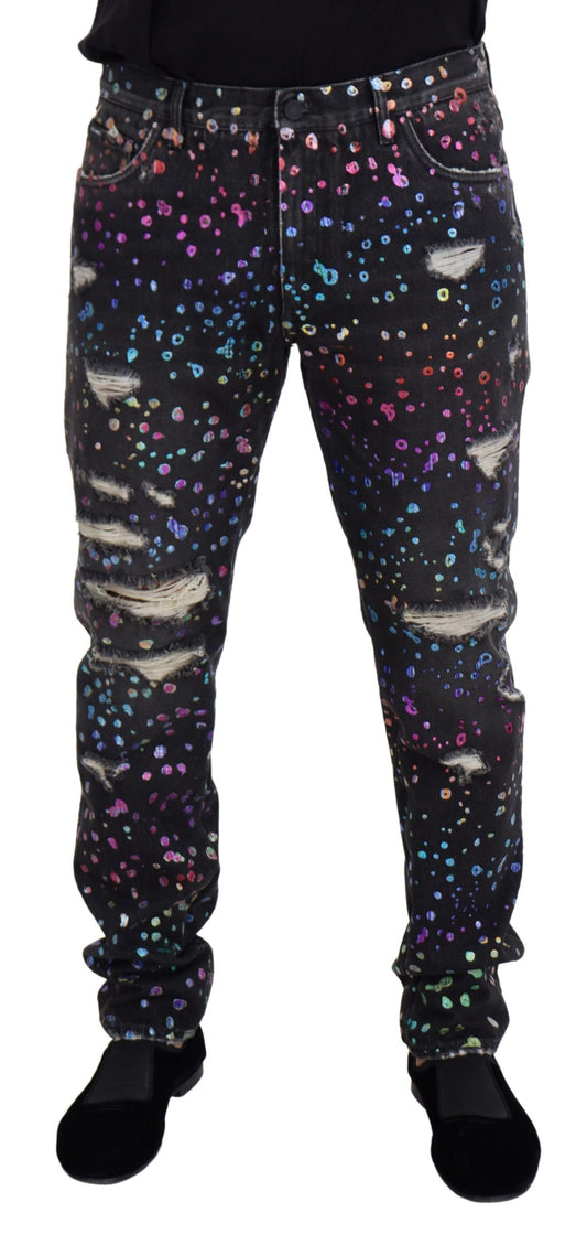 Pantalones vaqueros elegantes con estampado multicolor de Dolce & Gabbana
