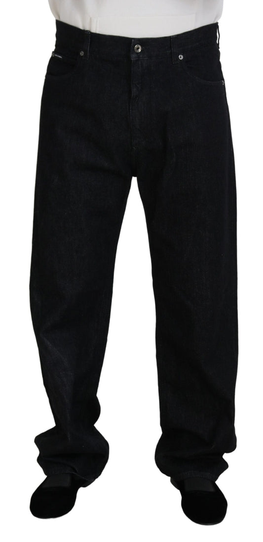 Pantalones vaqueros elegantes negros lavados de Dolce & Gabbana Algodón de lujo