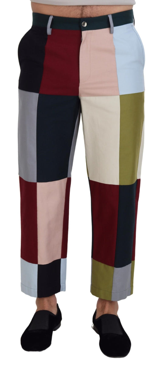 Impresionantes pantalones de patchwork multicolor de Dolce & Gabbana