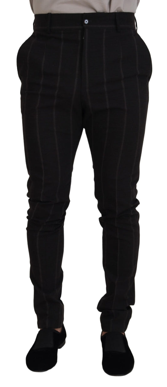 Pantalones chinos elegantes de rayas negras de Dolce & Gabbana