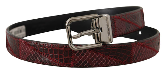 Cinturón elegante de piel exótica roja de Dolce & Gabbana