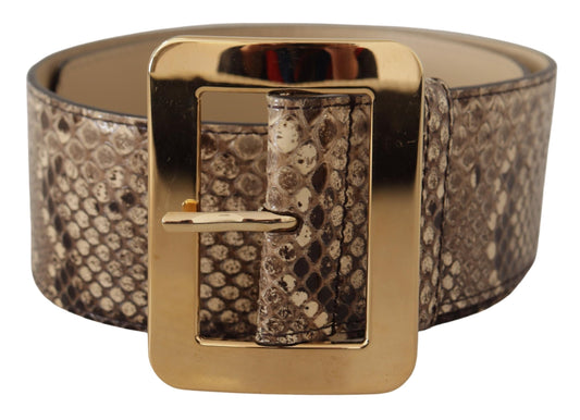 Cinturón elegante de piel con hebilla grabada de Dolce & Gabbana