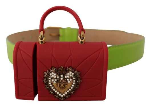 Cinturón elegante de piel de Dolce & Gabbana con accesorio de minibolso