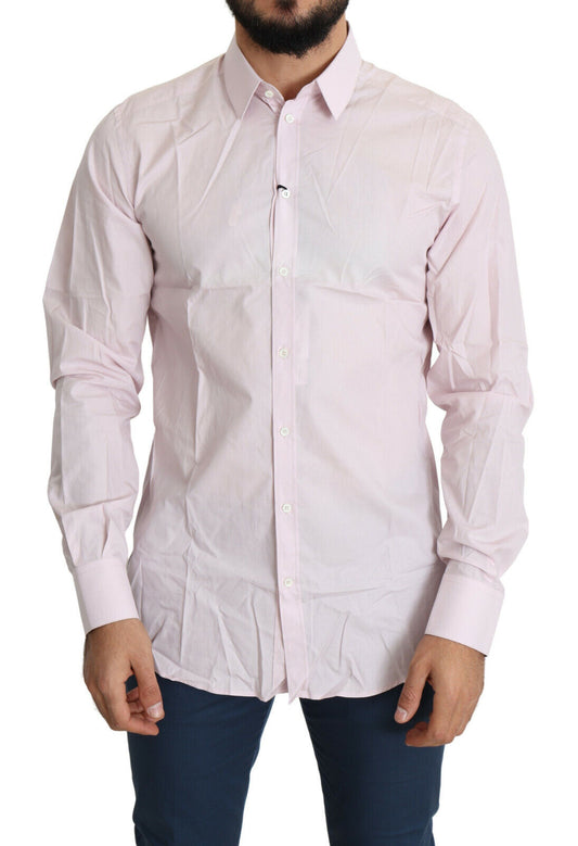 Camisa de vestir elegante de corte entallado en color rosa de Dolce & Gabbana