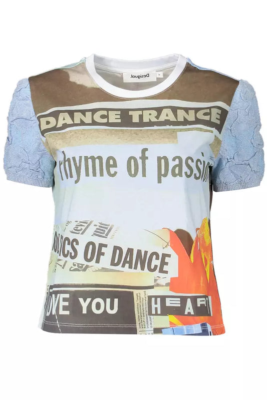 Camiseta gráfica azul claro con detalles en contraste Desigual Chic