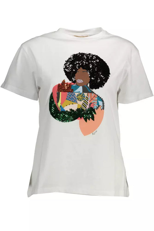 Camiseta estampada elegante blanca con detalles elegantes de Kocca
