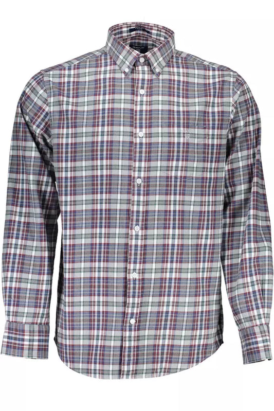 Camisa clásica de algodón de manga larga azul de Gant
