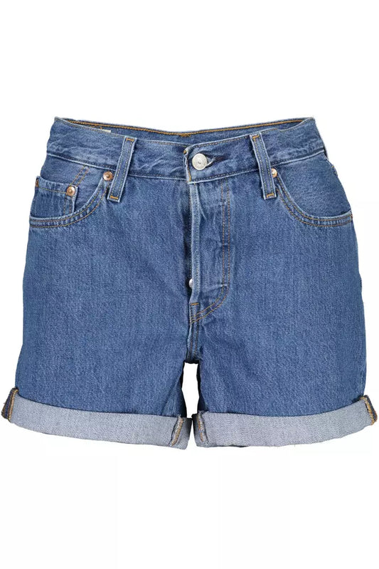 Pantalones cortos de mezclilla de algodón azul Levi's Chic