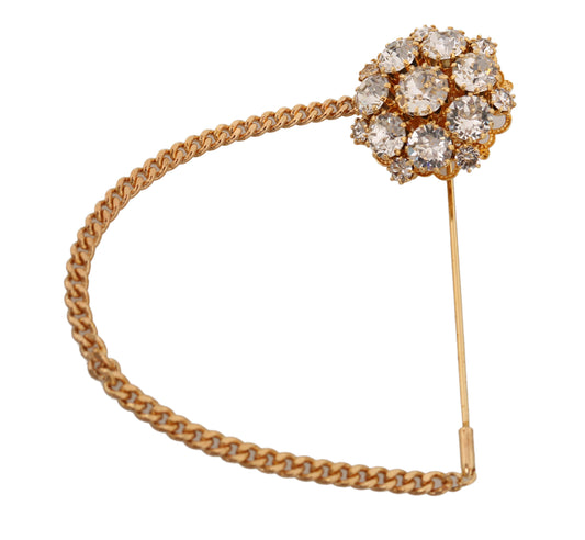 Broche dorado adornado con cristales de Dolce & Gabbana
