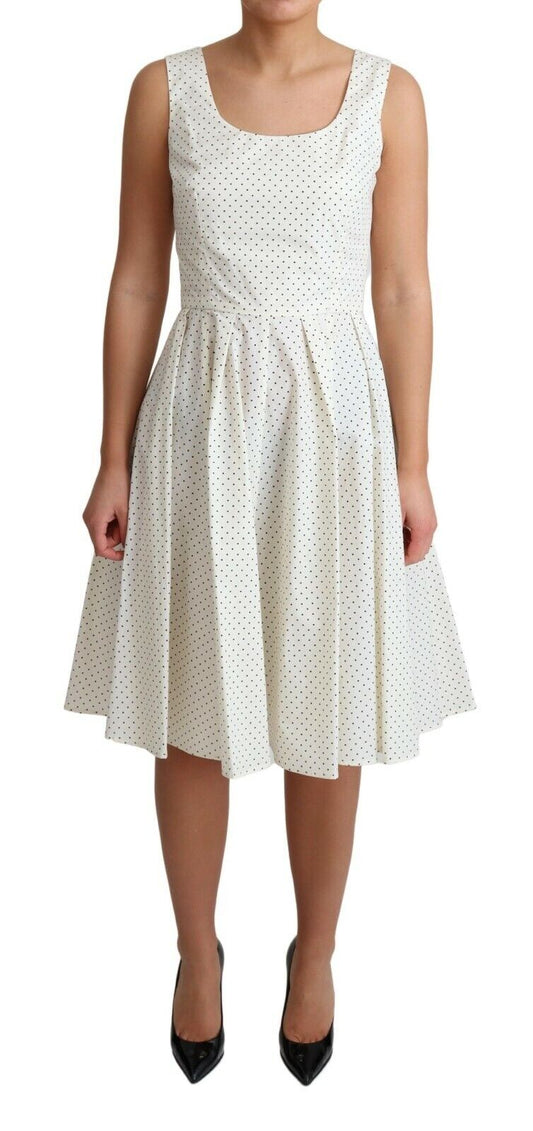 Vestido elegante sin mangas con lunares y corte en A de Dolce & Gabbana