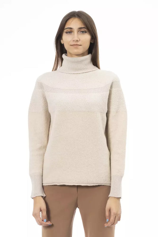 Suéter de mujer de alpaca beige de Alpha Studio
