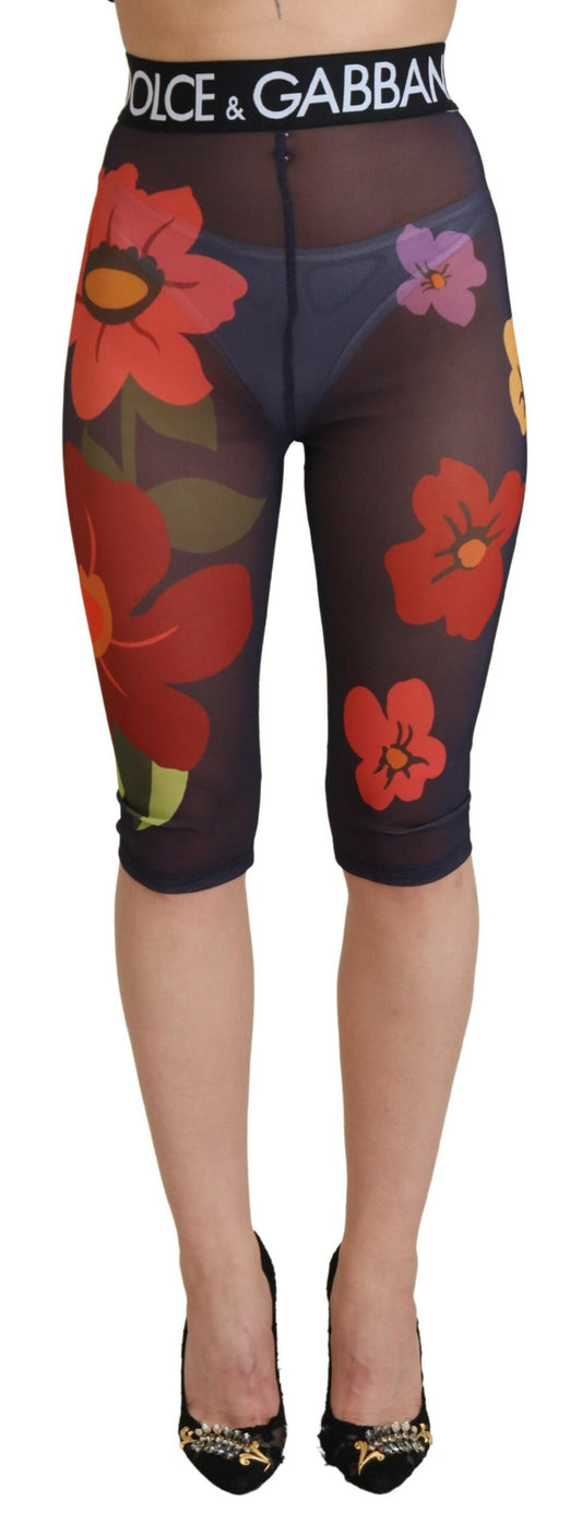 Leggings de cintura alta con estampado floral elegante de Dolce & Gabbana