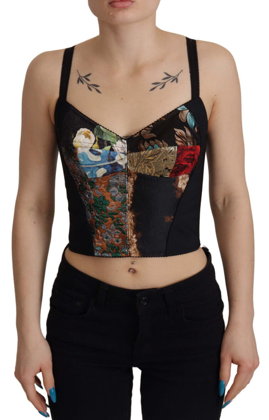 Blusa elegante con corsé y estampado floral de Dolce & Gabbana