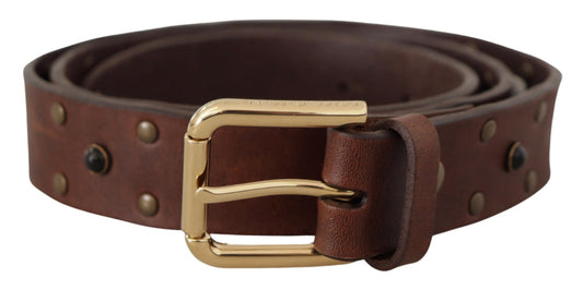 Cinturón elegante de piel con hebilla de metal de Dolce & Gabbana