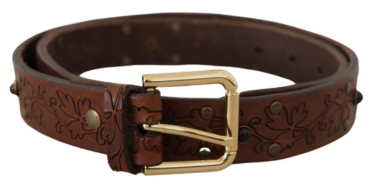 Cinturón elegante de piel con hebilla de metal de Dolce & Gabbana