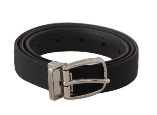 Cinturón elegante de piel negra de diseñador de Dolce & Gabbana