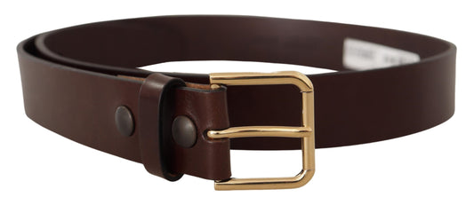 Cinturón elegante de piel negra con hebilla de metal de Dolce & Gabbana