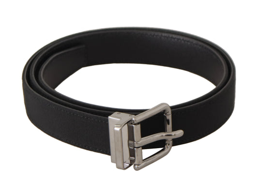 Cinturón elegante de piel negra con hebilla de metal de Dolce & Gabbana