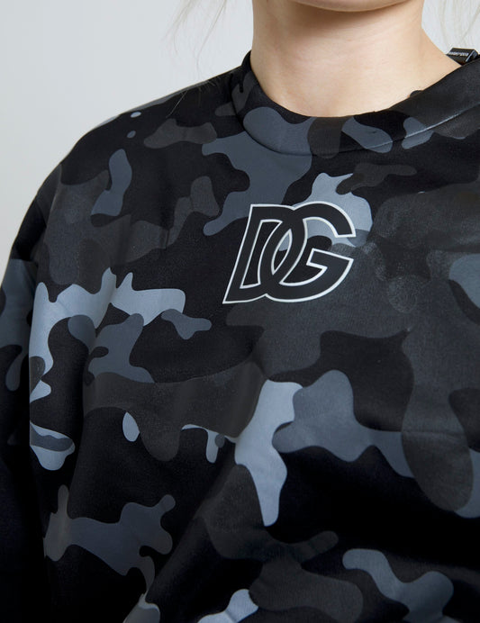 Suéter elegante de camuflaje negro de Dolce & Gabbana