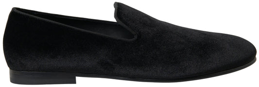 Mocasines elegantes de terciopelo negro de Dolce & Gabbana para hombre