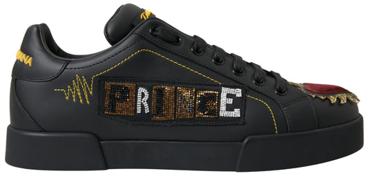 Zapatillas elegantes de piel Portofino de Dolce & Gabbana - Multicolor negro