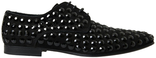 Zapatos formales Derby elegantes de ante negro de Dolce & Gabbana