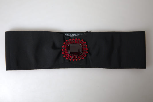 Cinturón negro adornado con exquisitez de Dolce & Gabbana