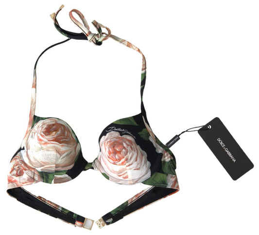 Top de bikini elástico Floral Elegance de Dolce & Gabbana