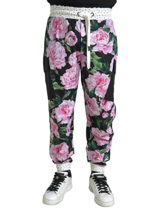 Pantalones deportivos elegantes de algodón multicolor de Dolce & Gabbana