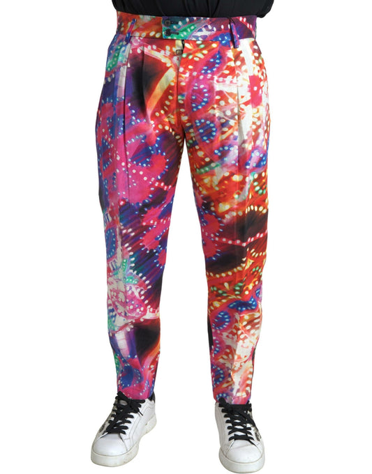 Pantalones chinos de lino multicolor de Dolce & Gabbana: elegancia italiana