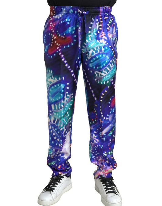 Pantalones jogger de seda multicolor de Dolce & Gabbana