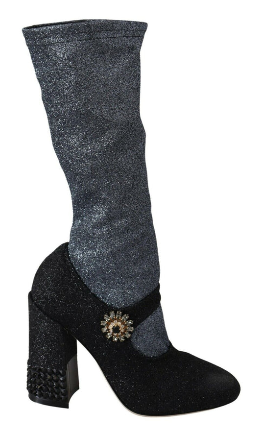 Botines glamorosos con adornos de cristales de Dolce & Gabbana