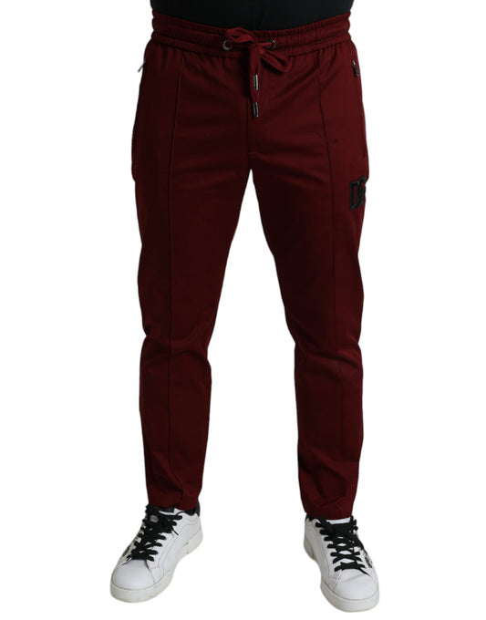 Pantalones deportivos elásticos de algodón color granate de Dolce & Gabbana