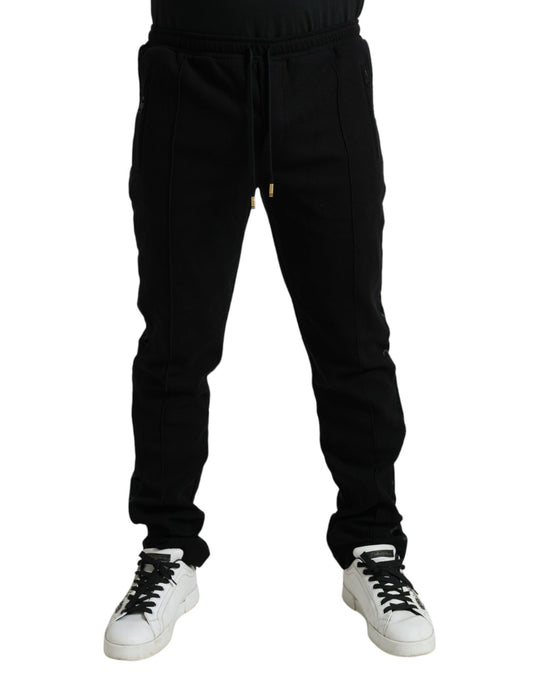 Pantalones jogger elegantes de mezcla de algodón en color negro de Dolce & Gabbana