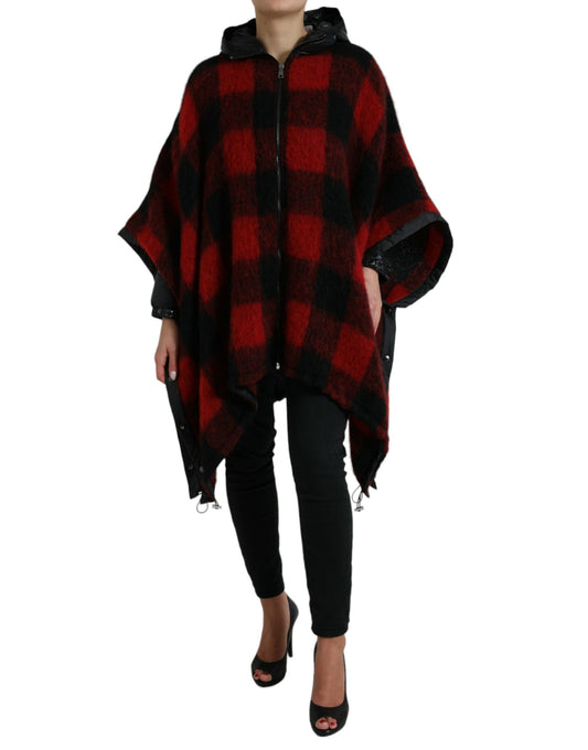Chaqueta tipo poncho elegante con cuadros estilo búfalo de Dolce & Gabbana