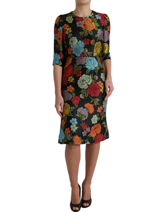 Vestido tubo elegante con bordados florales de Dolce & Gabbana