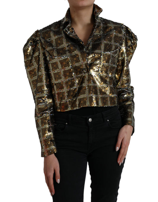 Chaqueta corta con lentejuelas multicolor de Dolce & Gabbana