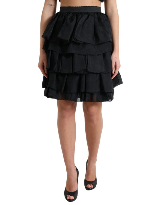 Minifalda elegante con vuelo y capas de Dolce & Gabbana