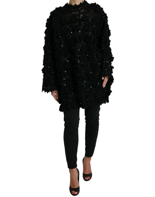 Jersey negro con adornos de lentejuelas de Dolce & Gabbana