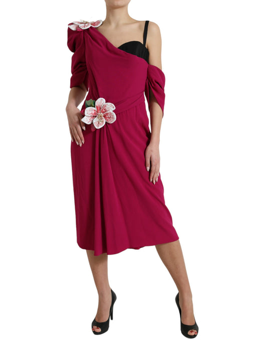 Vestido tubo midi elegante de seda color morado de Dolce & Gabbana