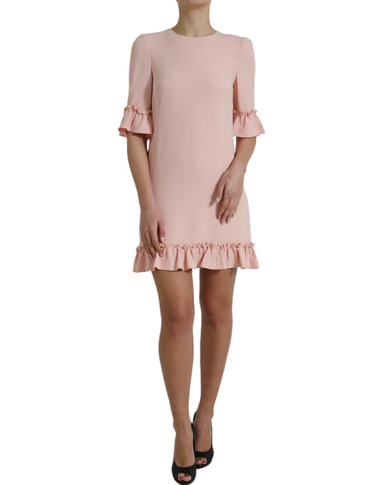 Vestido mini elegante de corte A en rosa claro de Dolce & Gabbana