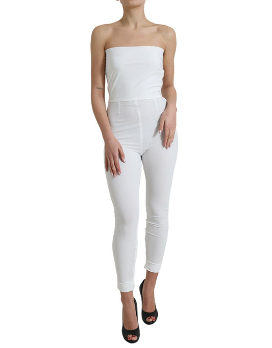 Vestido mono elegante blanco sin tirantes de Dolce & Gabbana