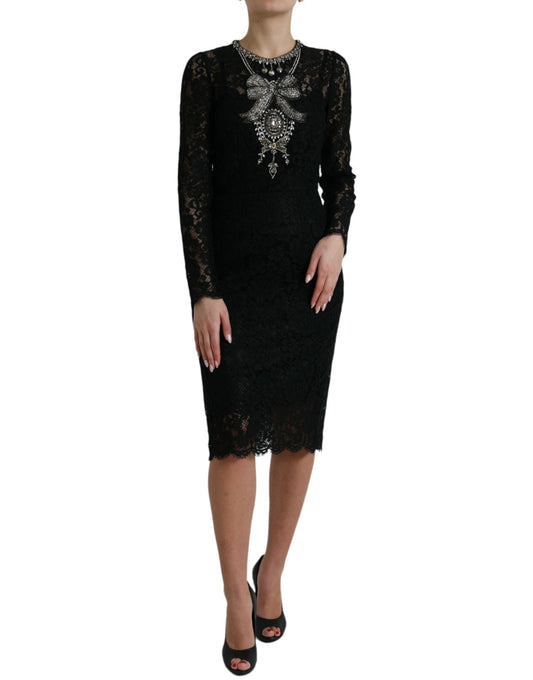 Vestido elegante con cristales de Dolce & Gabbana