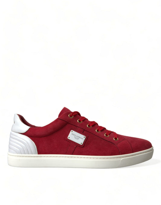Zapatillas bajas elegantes en rojo y blanco de Dolce & Gabbana