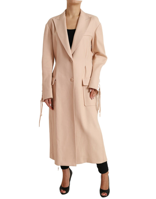 Gabardina elegante de un solo pecho en color beige de Dolce & Gabbana
