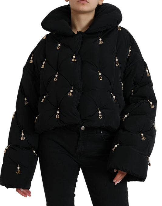 Chaqueta acolchada elegante con adorno de perlas de Dolce & Gabbana