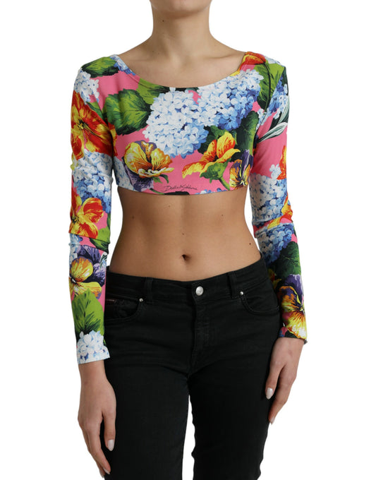 Blusa corta elegante con estampado floral de Dolce & Gabbana