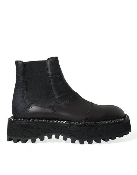 Botas Chelsea sin cordones elegantes negras de Dolce & Gabbana